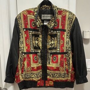 Vintage 80s FORELLI Bomber Jacket Windbreaker Versace Inspired SAMPLE Rare 18